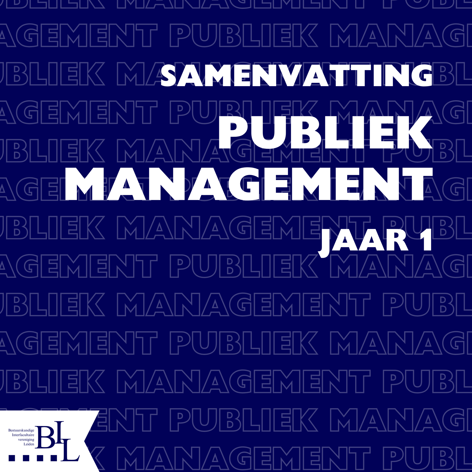 Samenvatting- Publiek Management